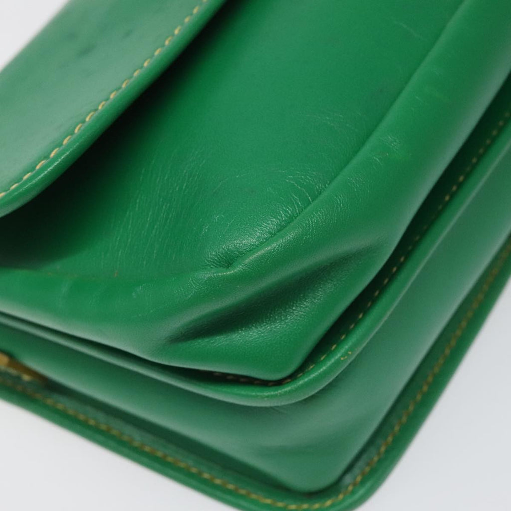 FENDI Shoulder Bag Leather Green 112850
