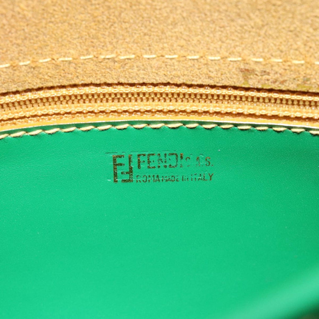 FENDI Shoulder Bag Leather Green 112850