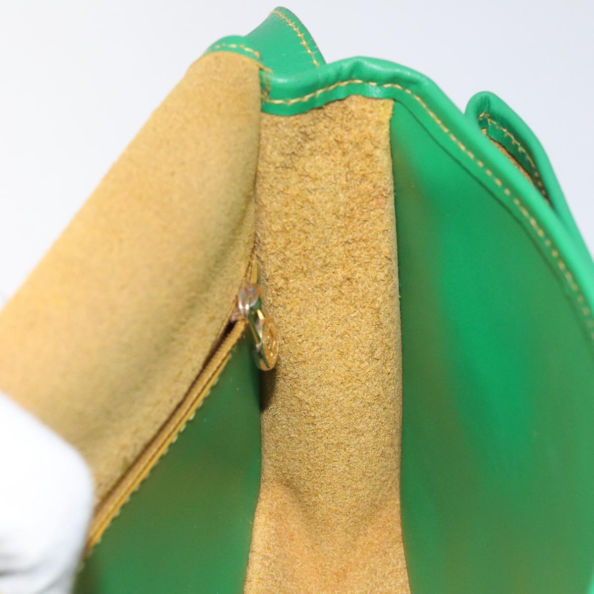 FENDI Shoulder Bag Leather Green 112850