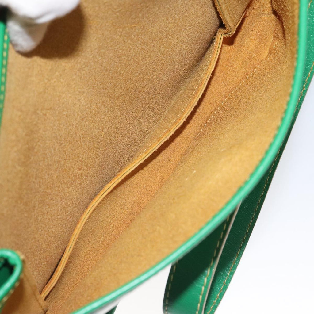 FENDI Shoulder Bag Leather Green 112850