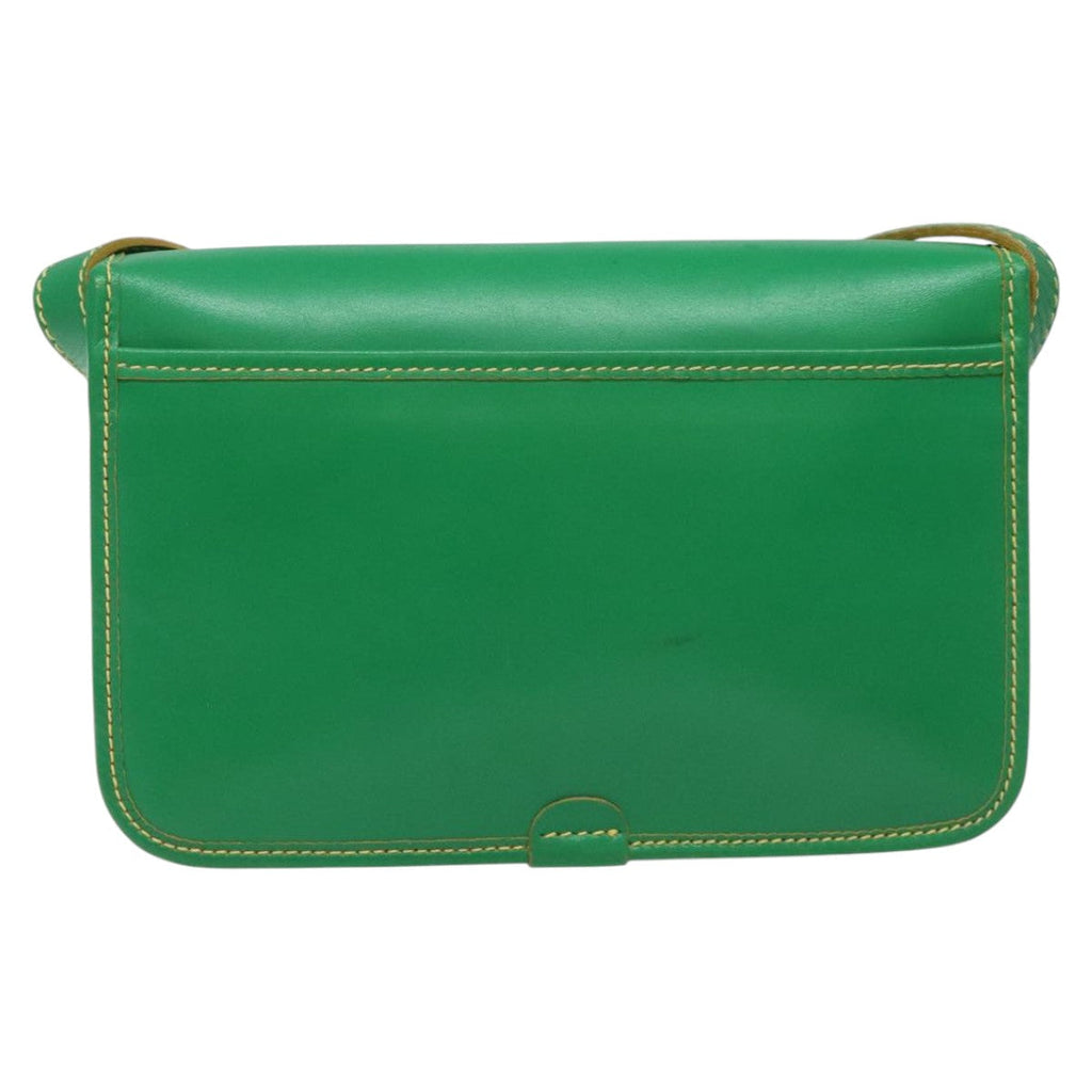 FENDI Shoulder Bag Leather Green 112850