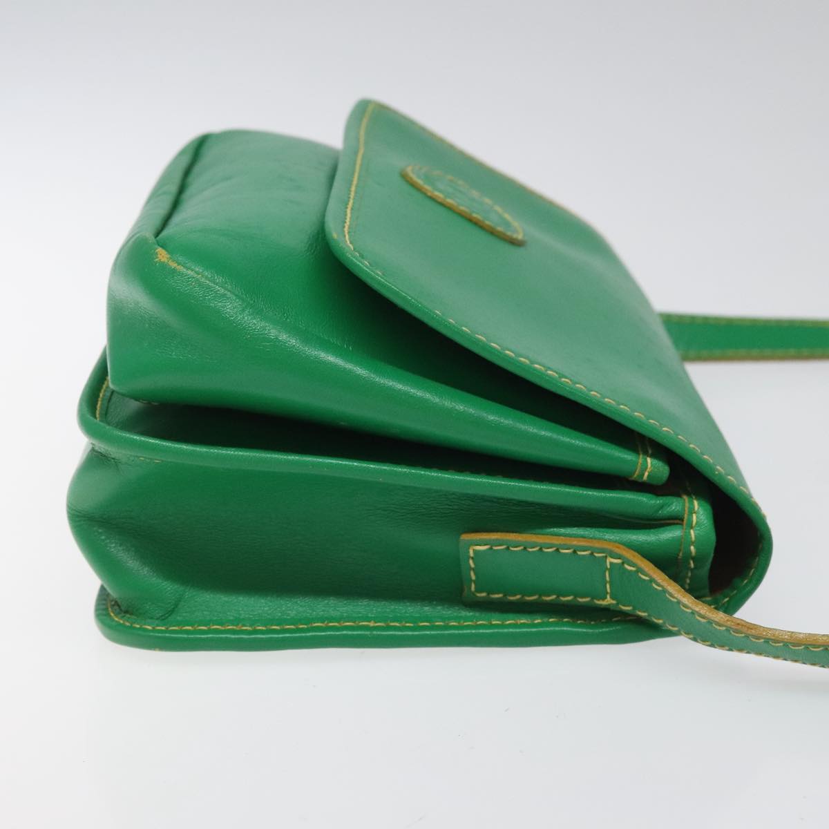 FENDI Shoulder Bag Leather Green 112850