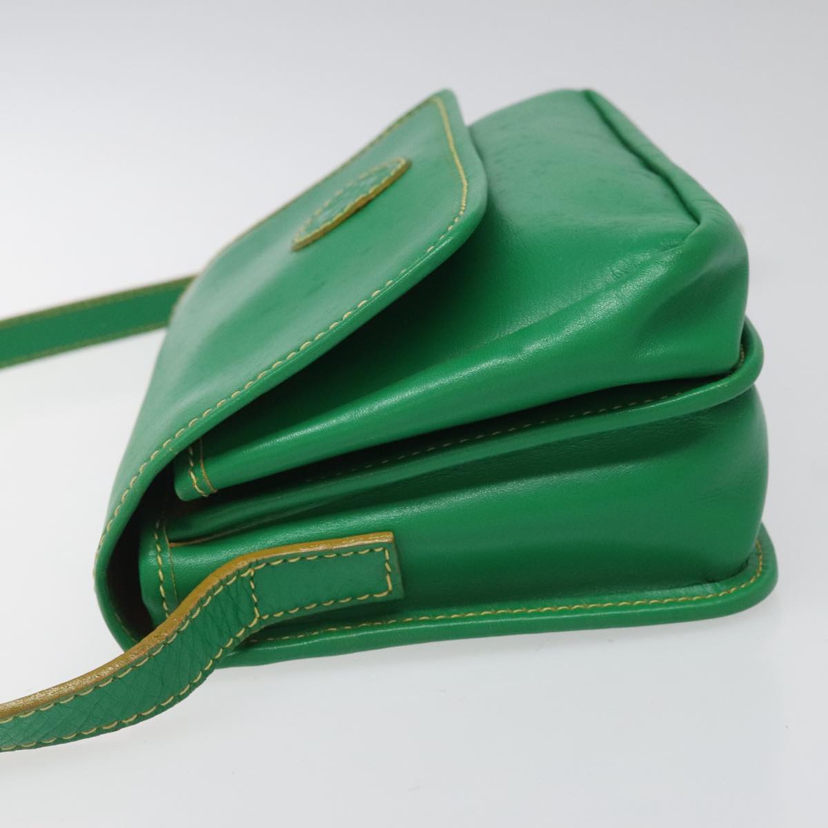 FENDI Shoulder Bag Leather Green 112850