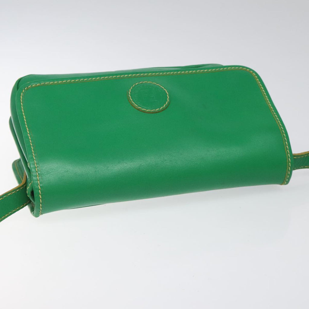 FENDI Shoulder Bag Leather Green 112850