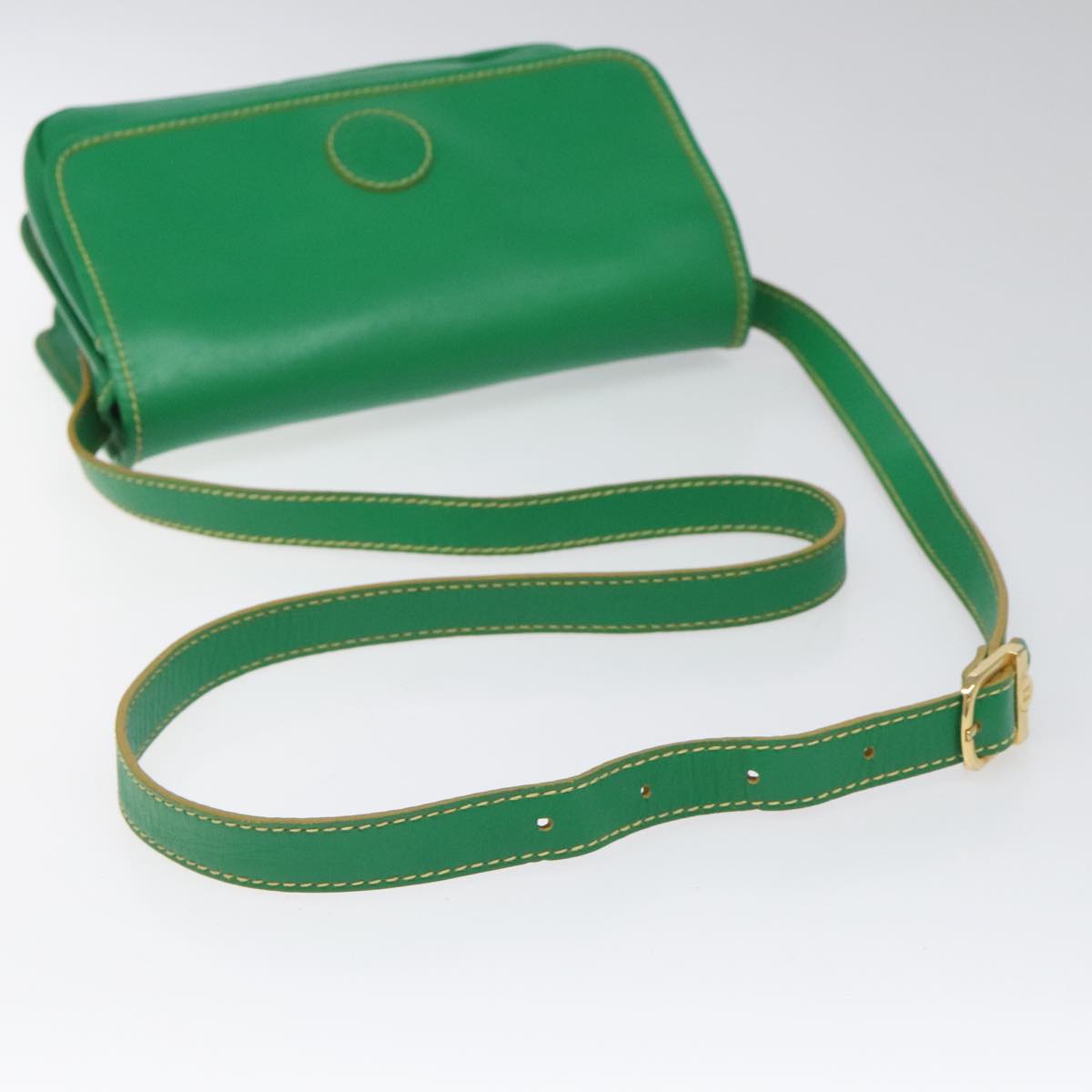 FENDI Shoulder Bag Leather Green 112850