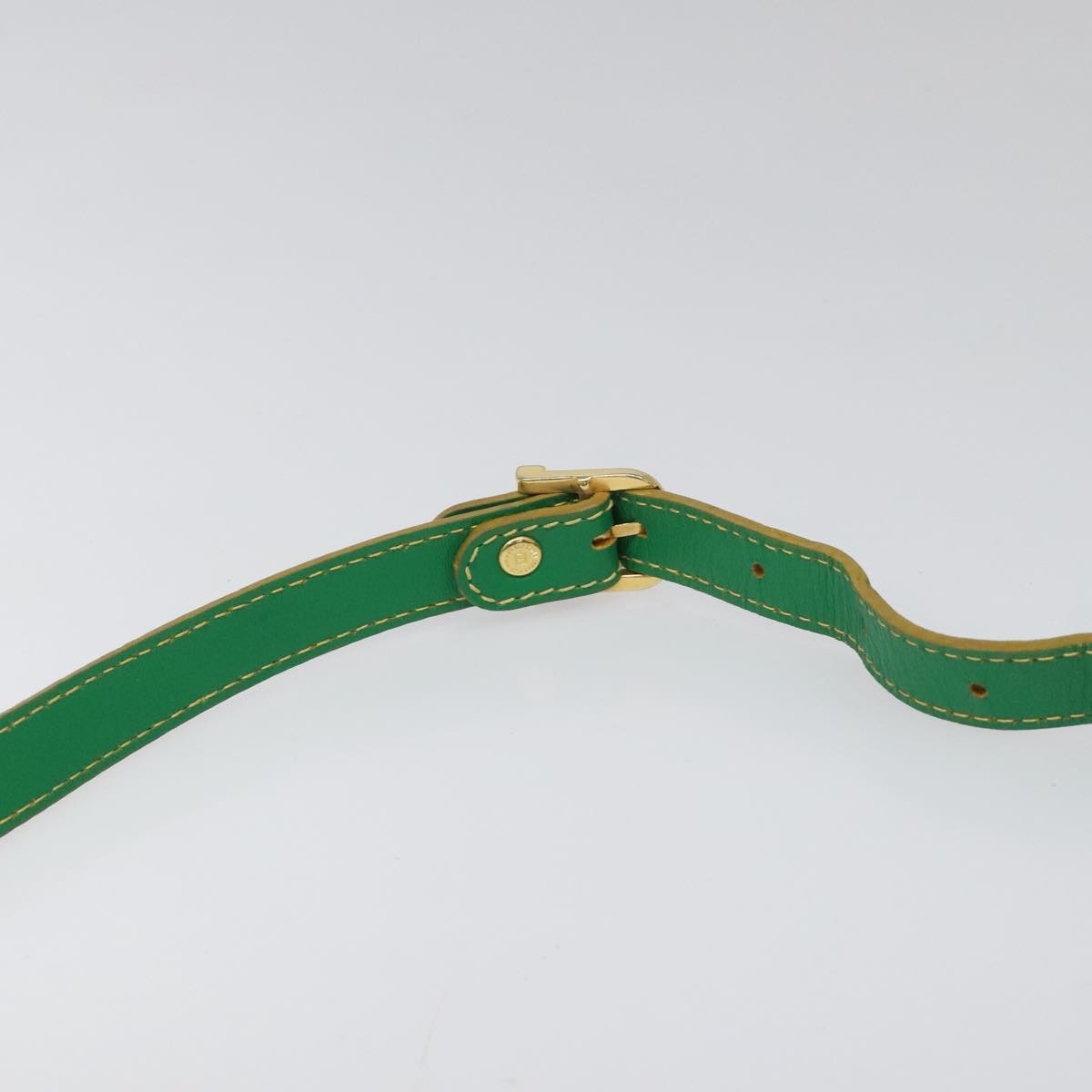 FENDI Shoulder Bag Leather Green 112850