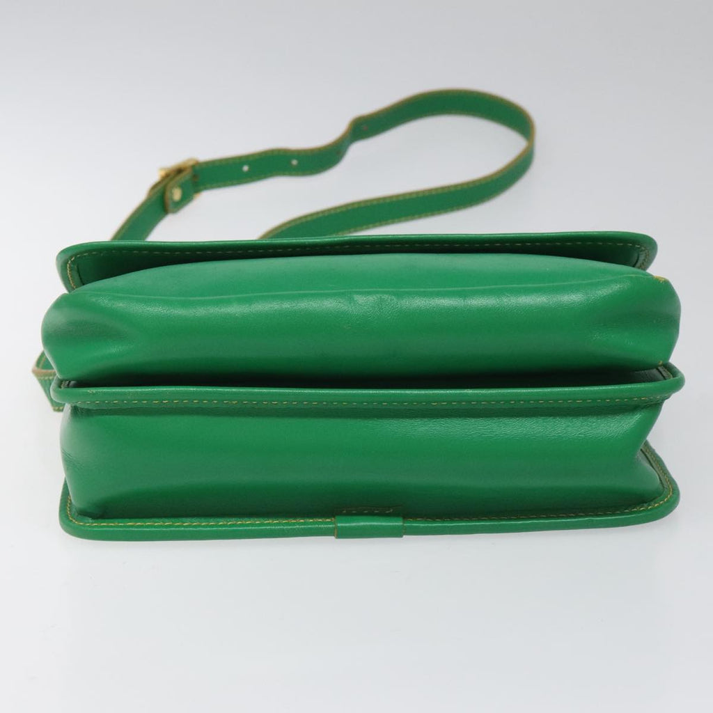 FENDI Shoulder Bag Leather Green 112850