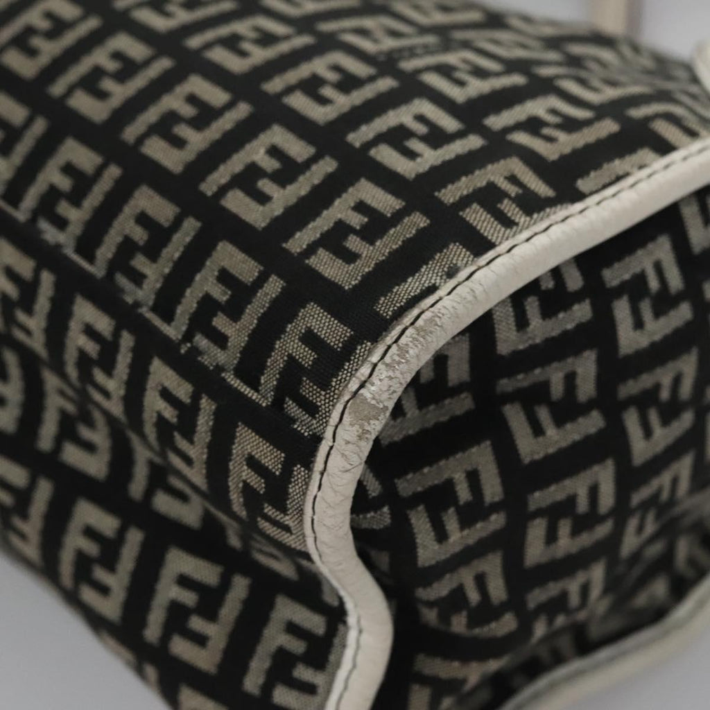 FENDI Zucchino Canvas Hand Bag Black 112924