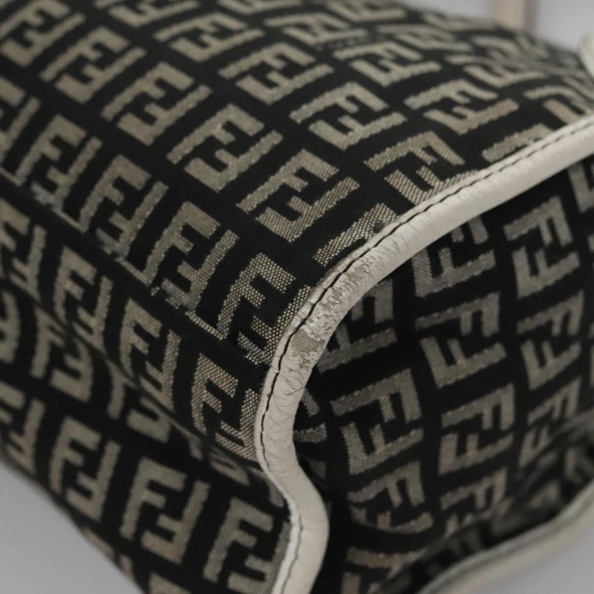 FENDI Zucchino Canvas Hand Bag Black 112924