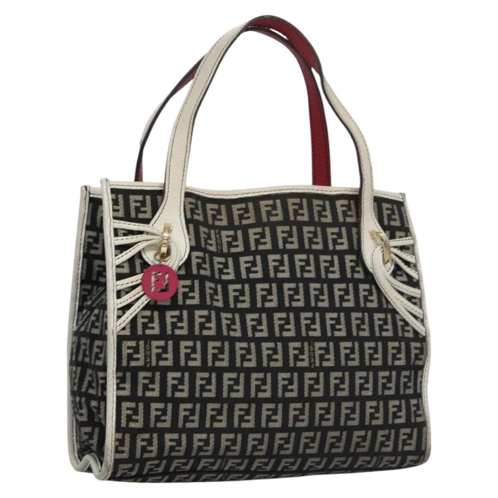 FENDI Zucchino Canvas Hand Bag Black 112924