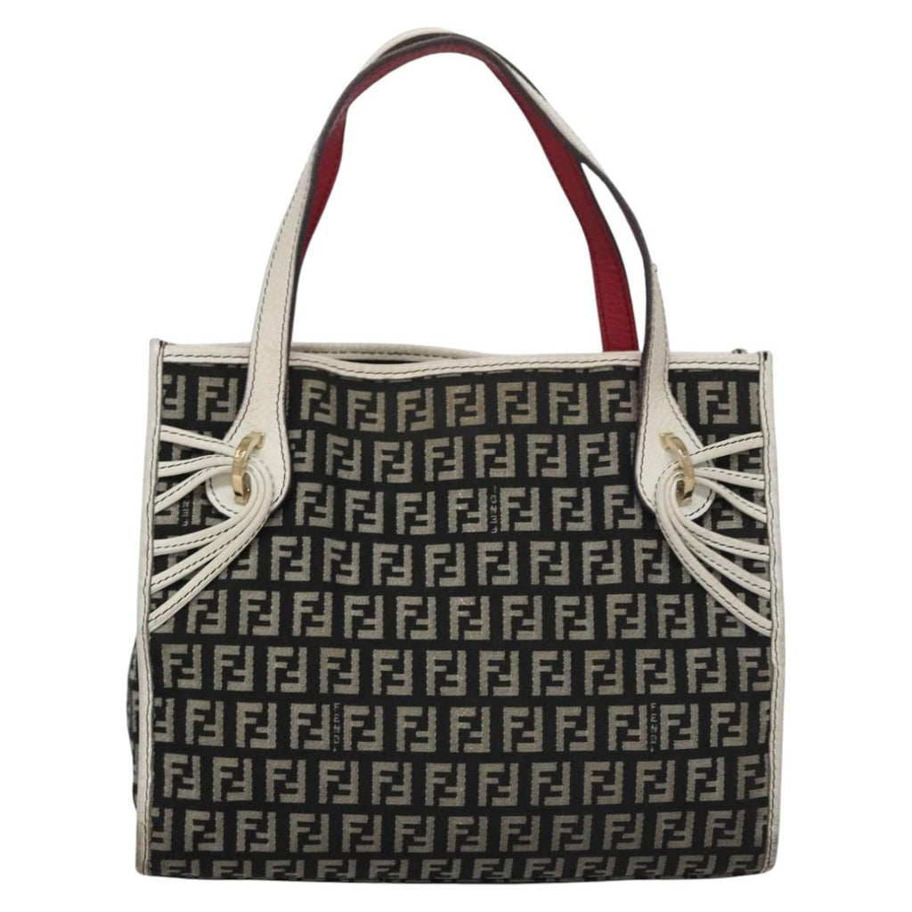 FENDI Zucchino Canvas Hand Bag Black 112924