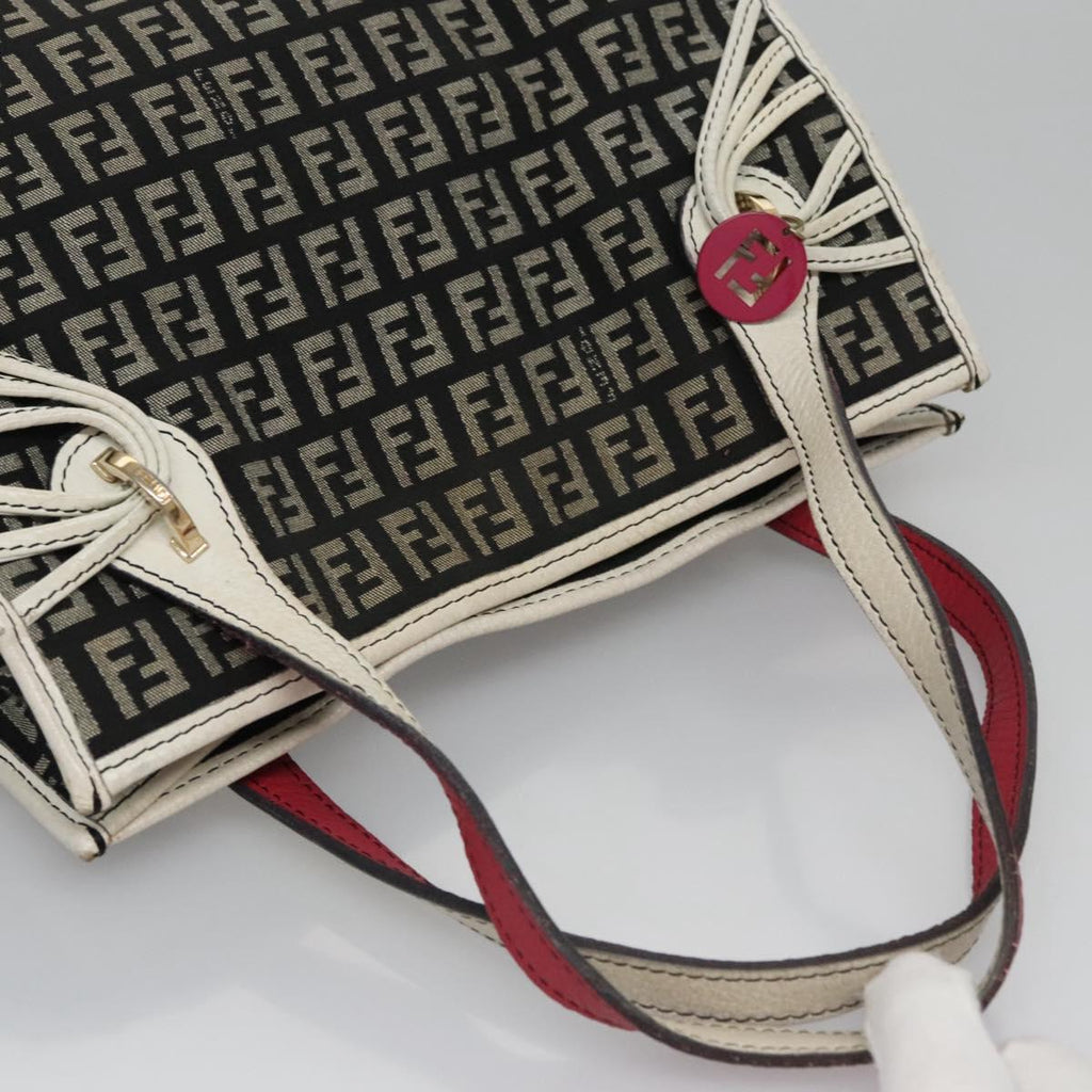 FENDI Zucchino Canvas Hand Bag Black 112924