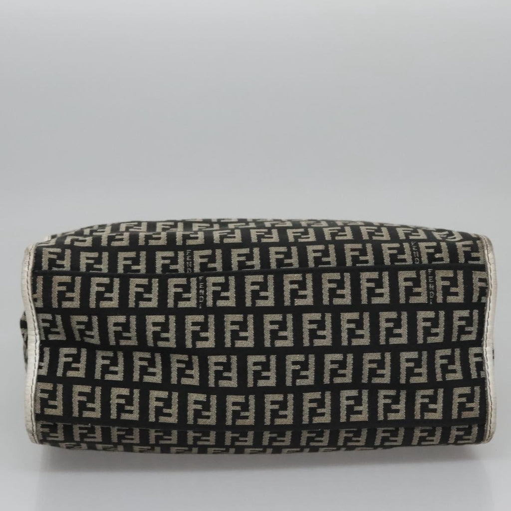 FENDI Zucchino Canvas Hand Bag Black 112924