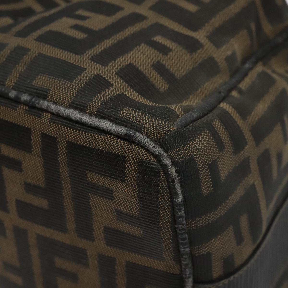 FENDI Zucca Canvas Vanity Pouch Brown Black gold 112925