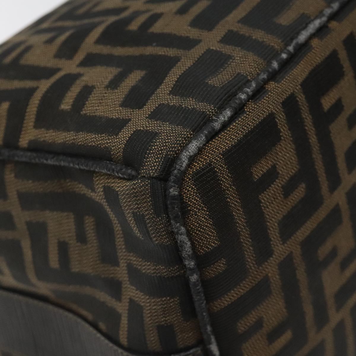 FENDI Zucca Canvas Vanity Pouch Brown Black gold 112925