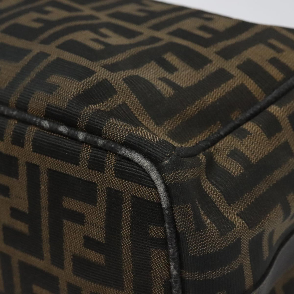 FENDI Zucca Canvas Vanity Pouch Brown Black gold 112925