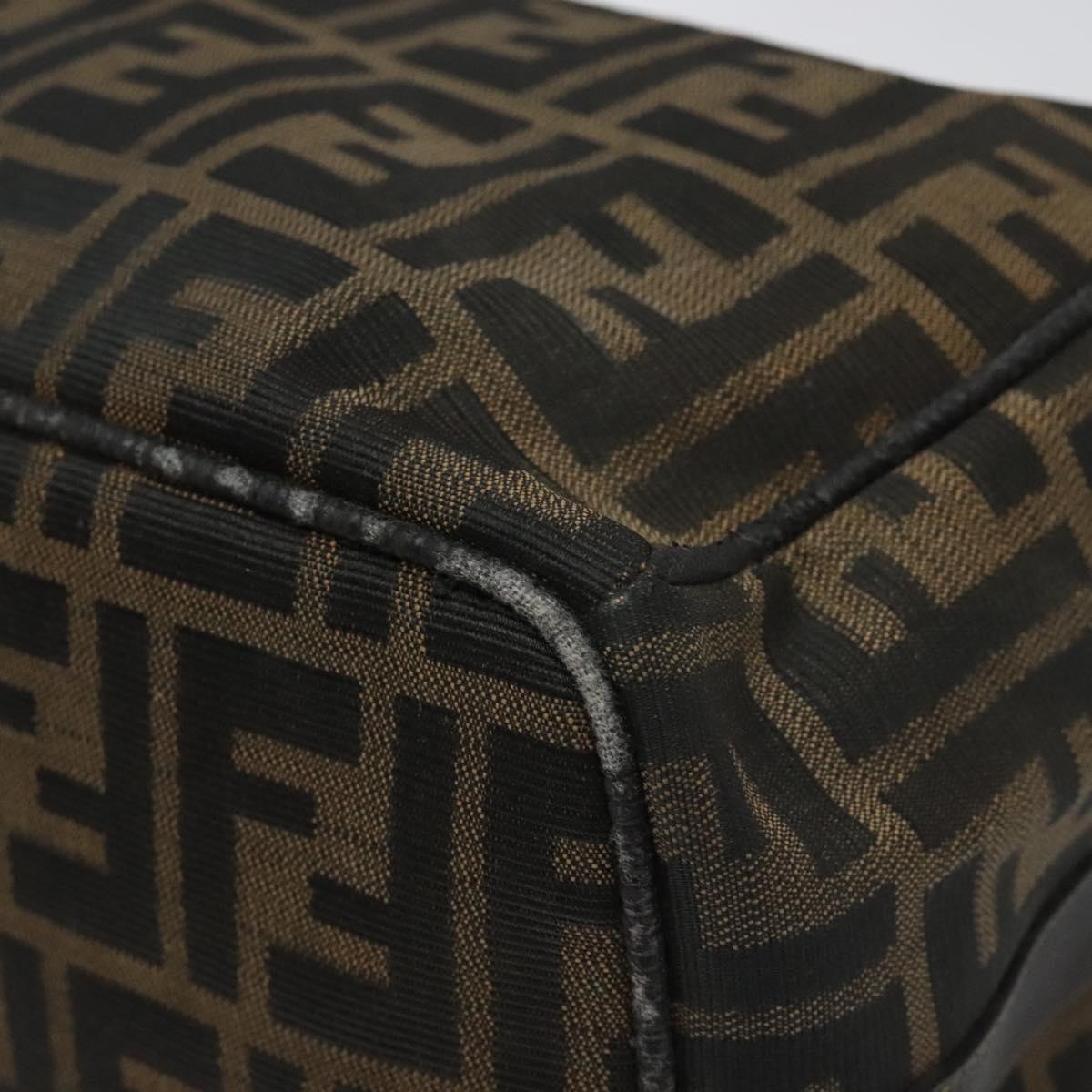 FENDI Zucca Canvas Vanity Pouch Brown Black gold 112925