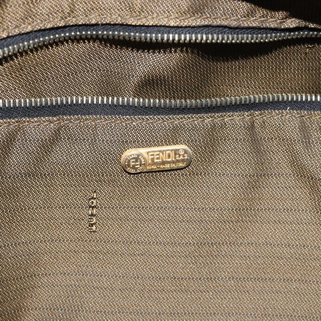 FENDI Zucca Canvas Vanity Pouch Brown Black gold 112925