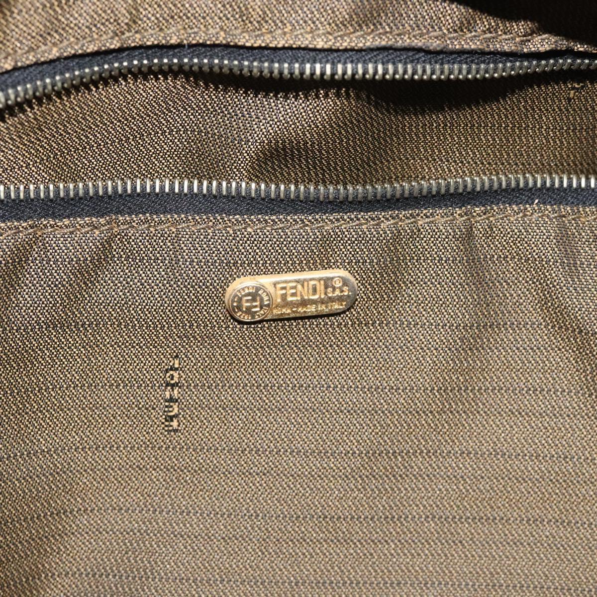 FENDI Zucca Canvas Vanity Pouch Brown Black gold 112925