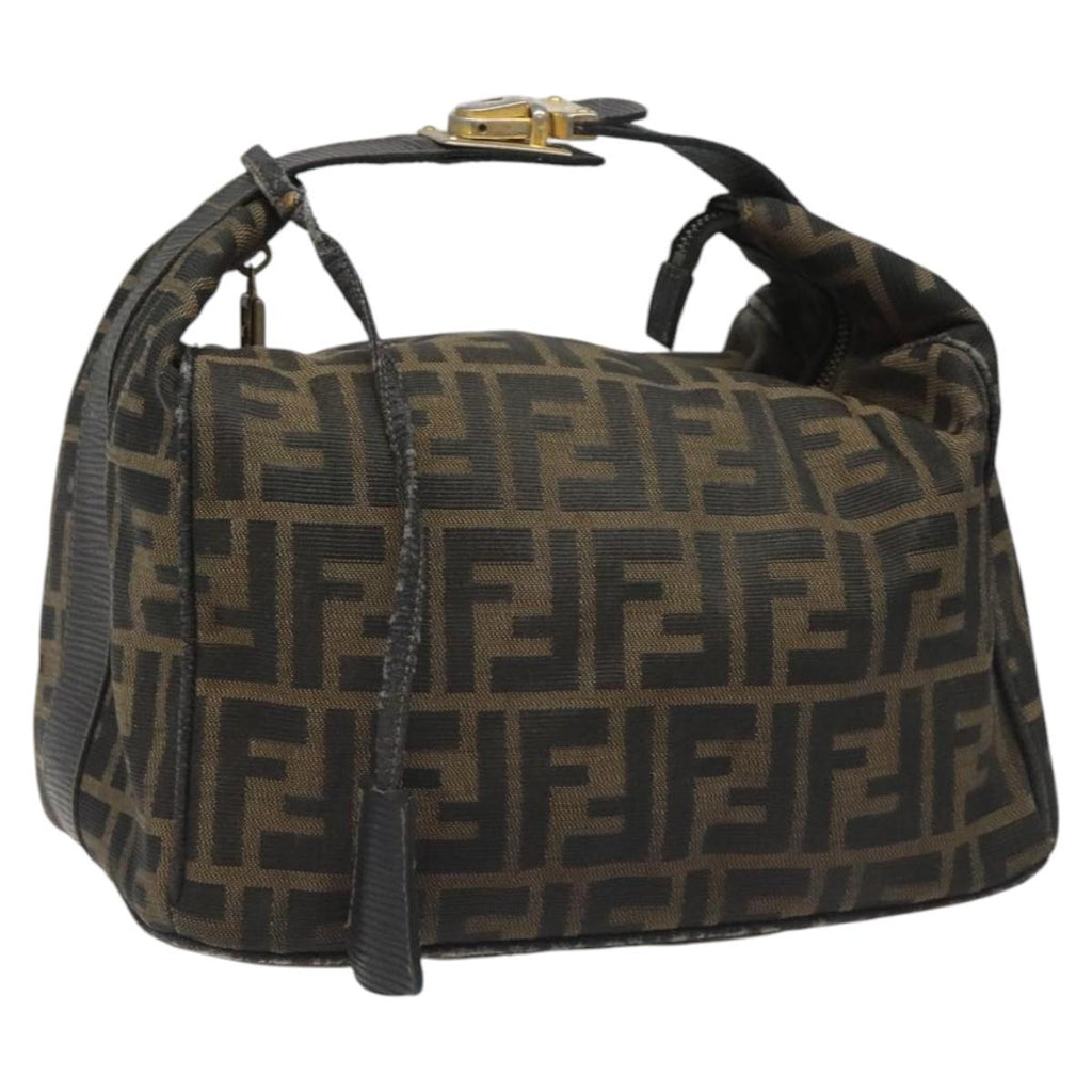 FENDI Zucca Canvas Vanity Pouch Brown Black gold 112925