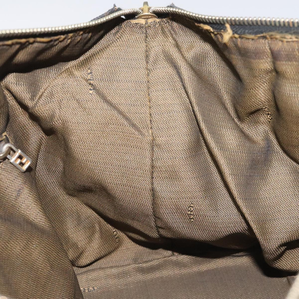 FENDI Zucca Canvas Vanity Pouch Brown Black gold 112925