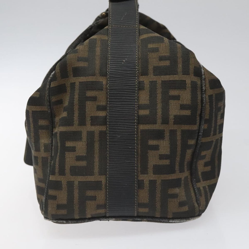 FENDI Zucca Canvas Vanity Pouch Brown Black gold 112925