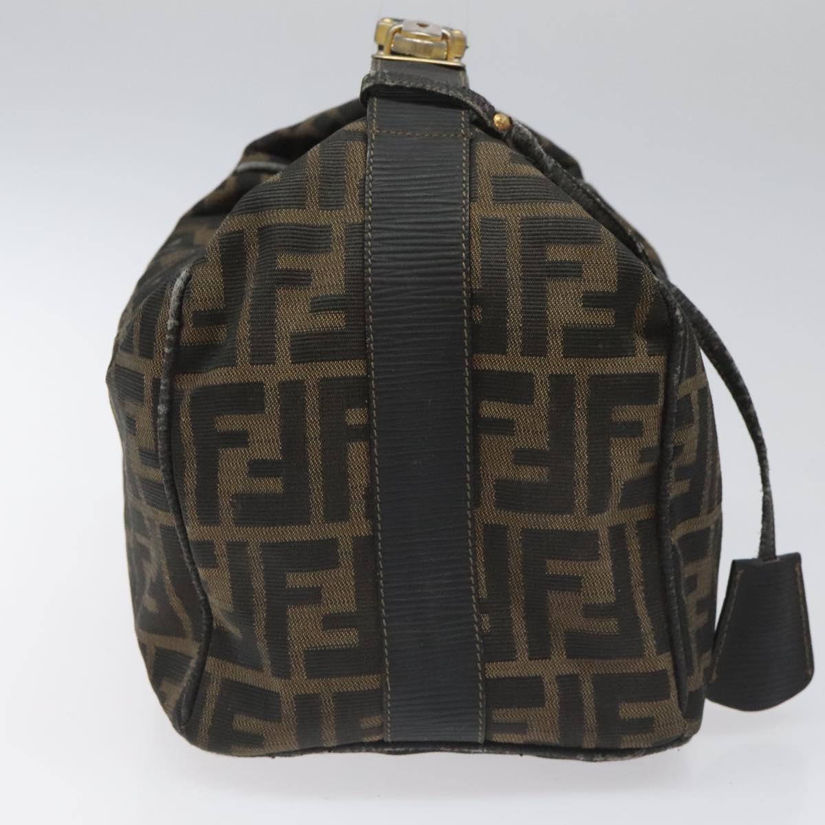 FENDI Zucca Canvas Vanity Pouch Brown Black gold 112925