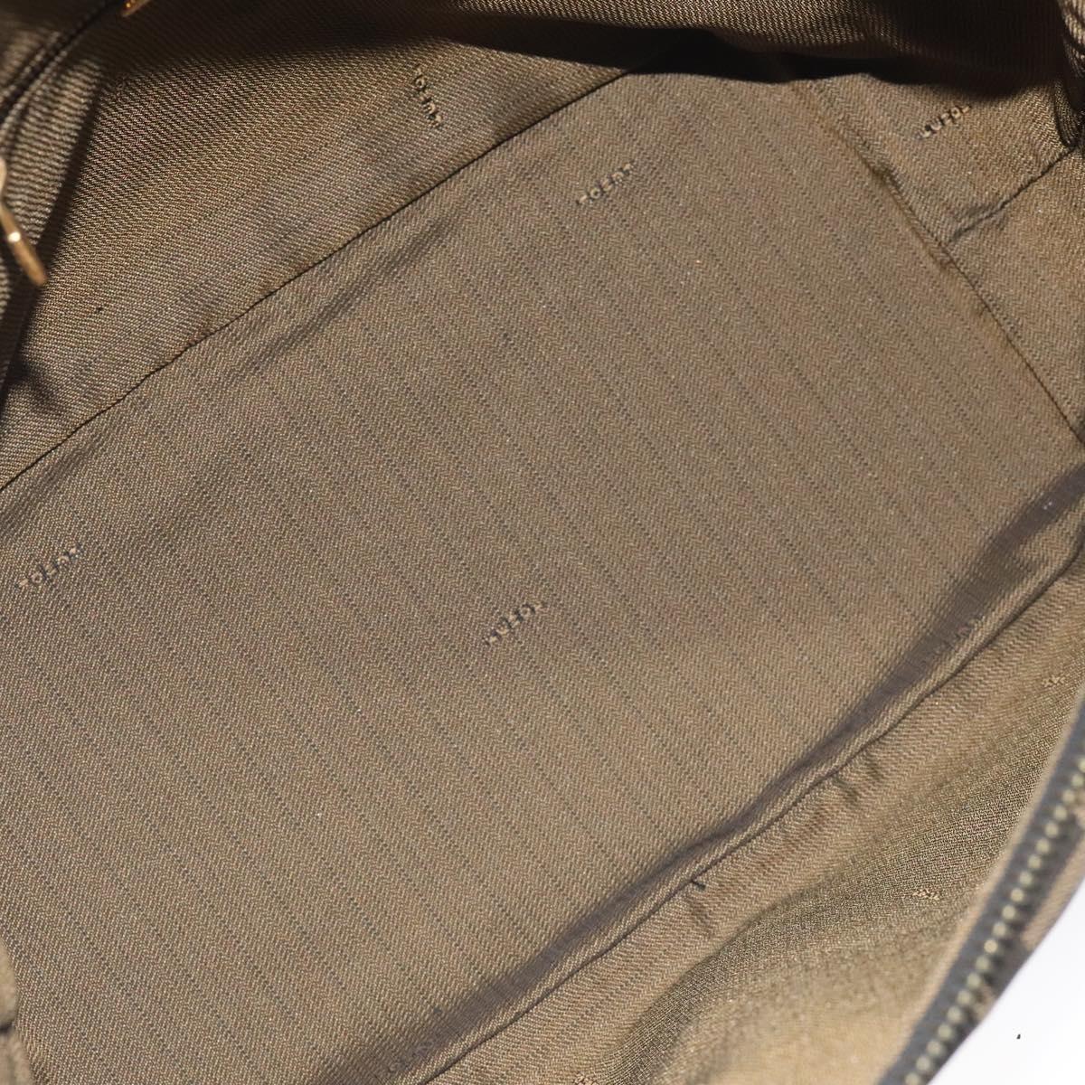 FENDI Zucca Canvas Vanity Hand Bag Brown Black gold 113069