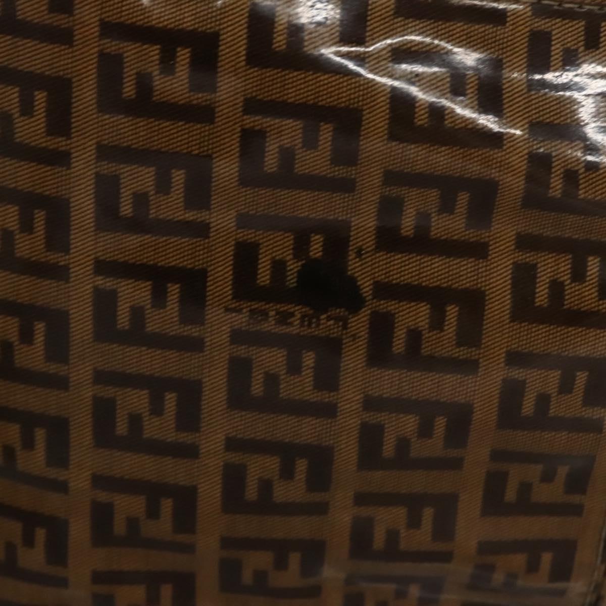 FENDI Zucca Canvas Mamma Baguette Shoulder Bag Enamel Brown 113094