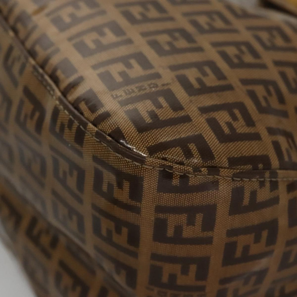 FENDI Zucca Canvas Mamma Baguette Shoulder Bag Enamel Brown 113094