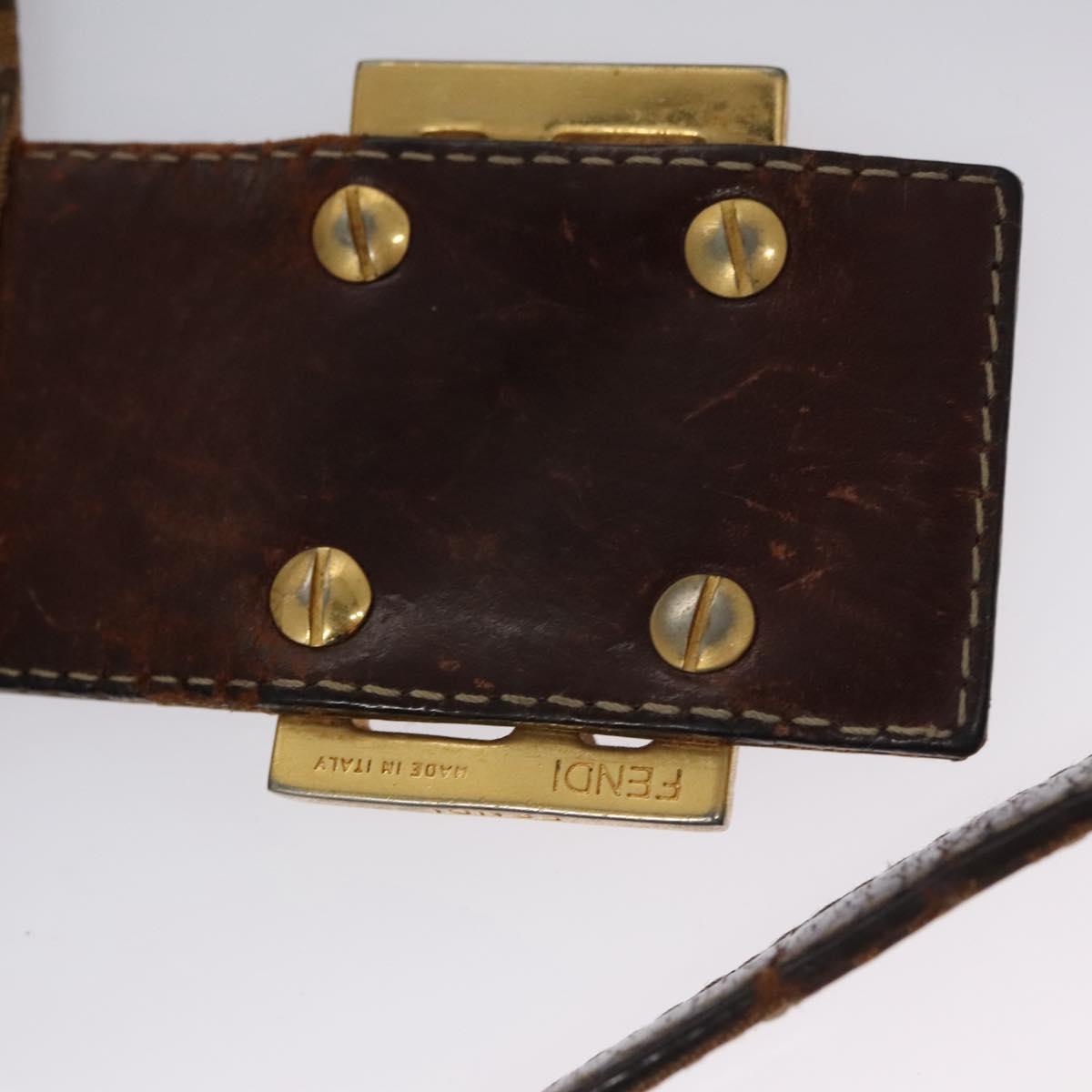 FENDI Zucca Canvas Mamma Baguette Shoulder Bag Enamel Brown 113094