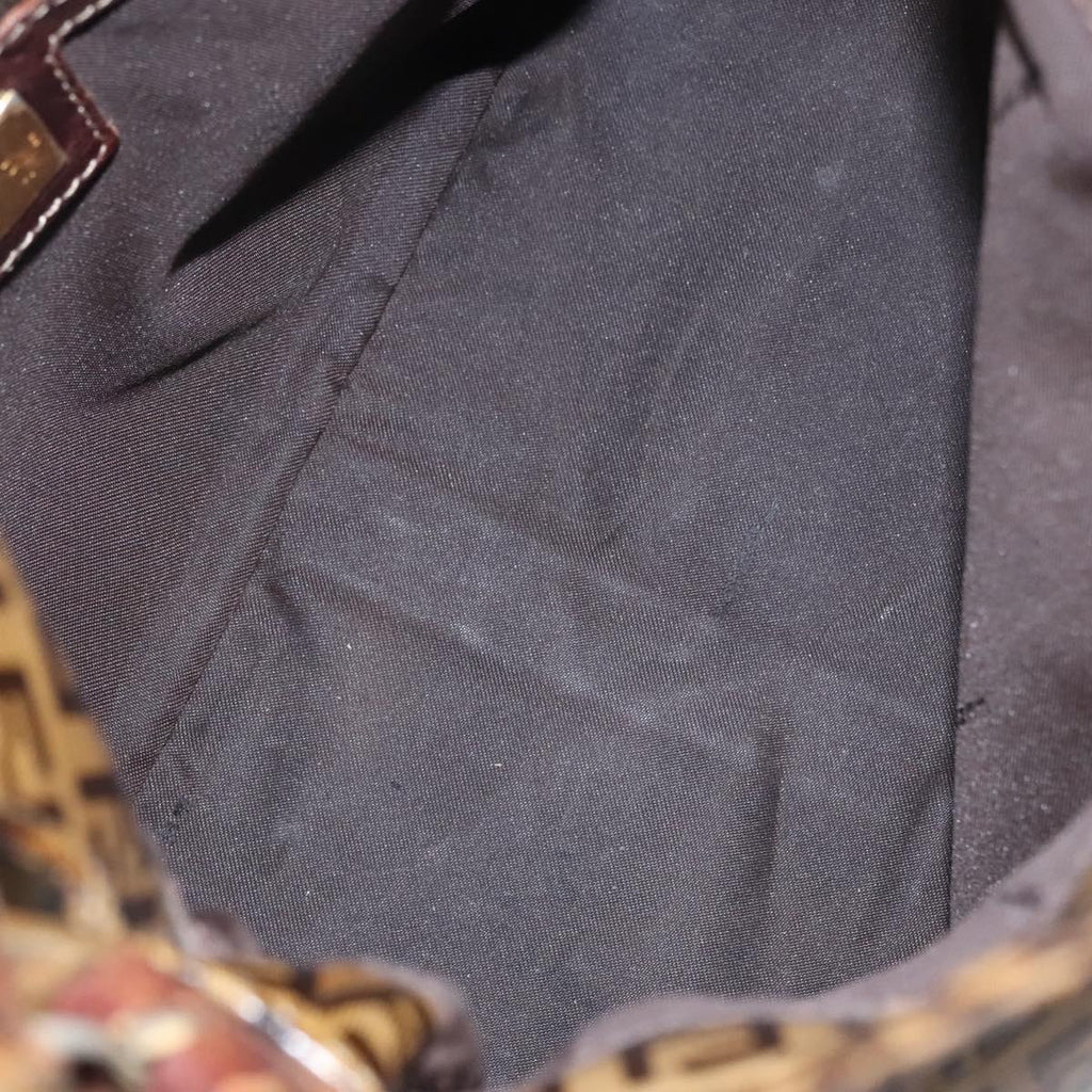 FENDI Zucca Canvas Mamma Baguette Shoulder Bag Enamel Brown 113094