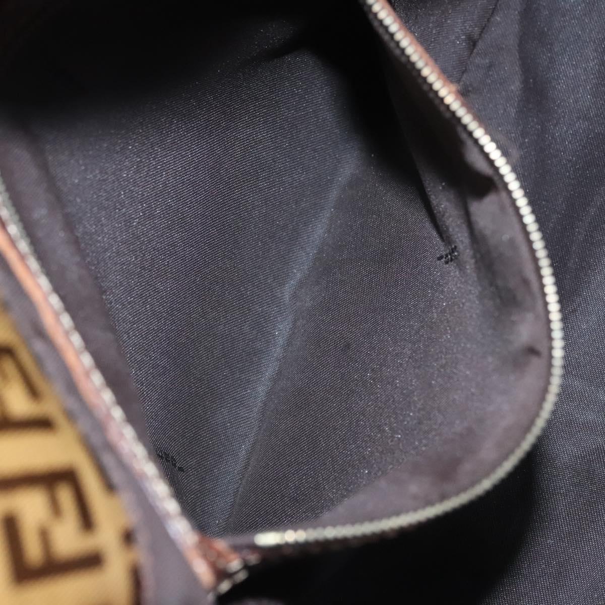 FENDI Zucca Canvas Mamma Baguette Shoulder Bag Enamel Brown 113094