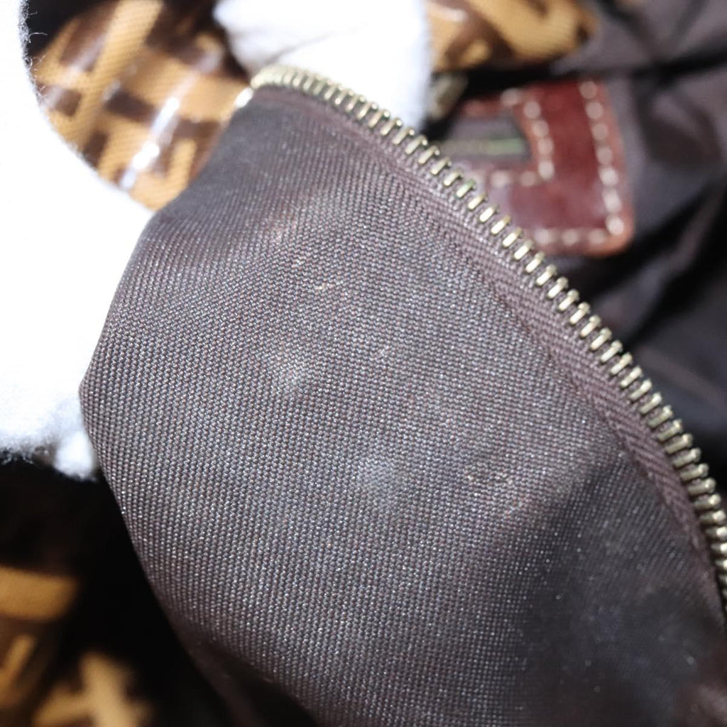 FENDI Zucca Canvas Mamma Baguette Shoulder Bag Enamel Brown 113094