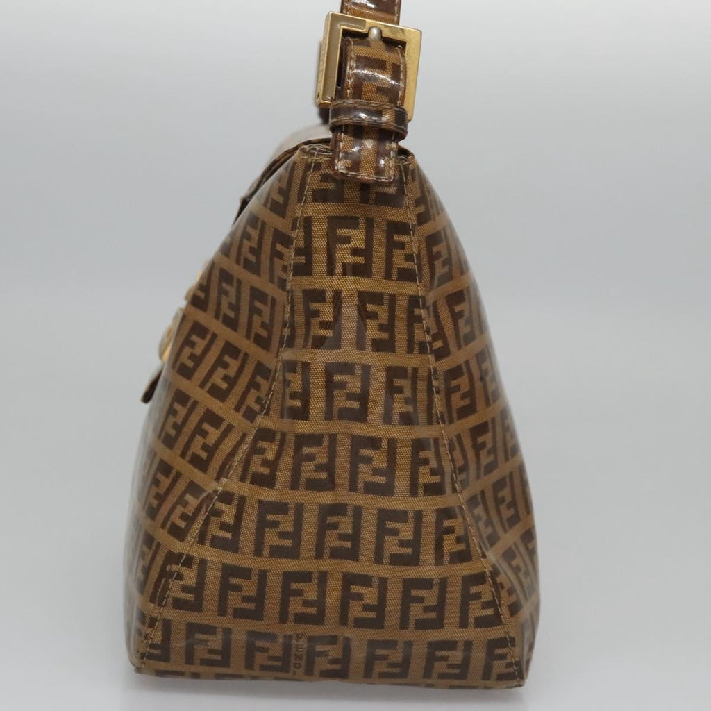 FENDI Zucca Canvas Mamma Baguette Shoulder Bag Enamel Brown 113094