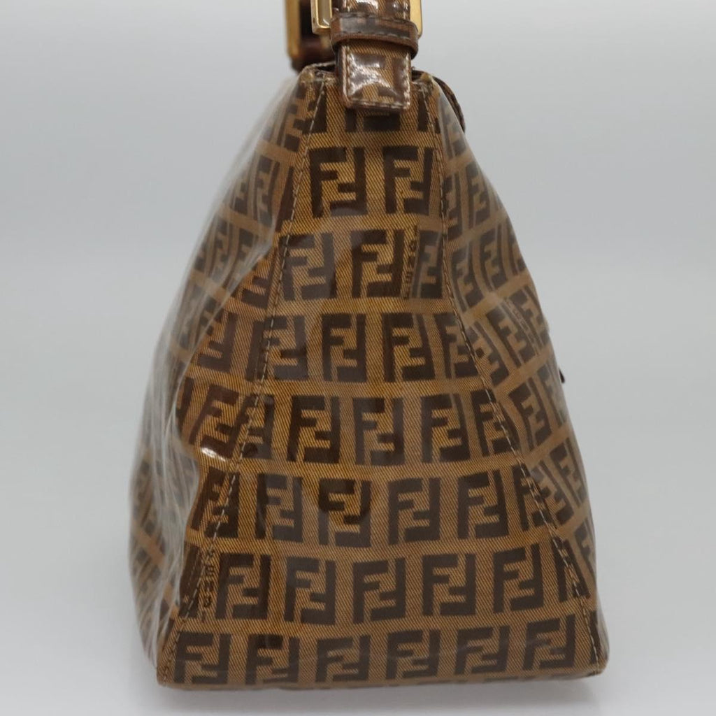 FENDI Zucca Canvas Mamma Baguette Shoulder Bag Enamel Brown 113094