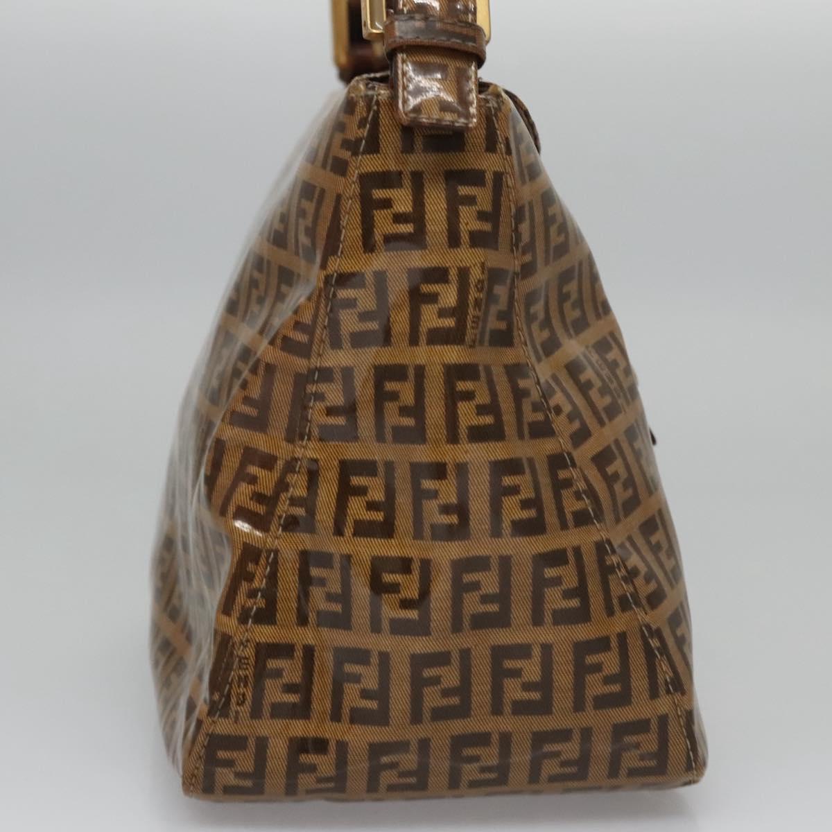 FENDI Zucca Canvas Mamma Baguette Shoulder Bag Enamel Brown 113094