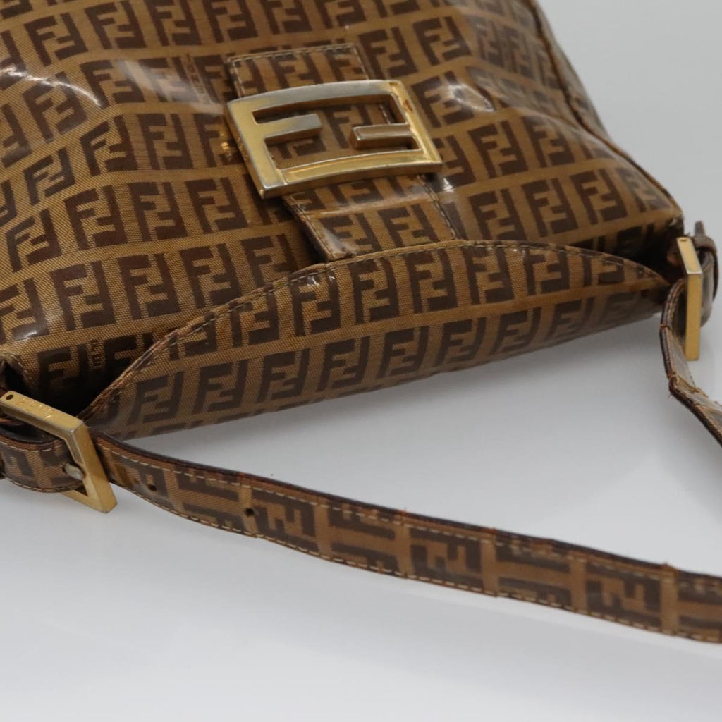 FENDI Zucca Canvas Mamma Baguette Shoulder Bag Enamel Brown 113094