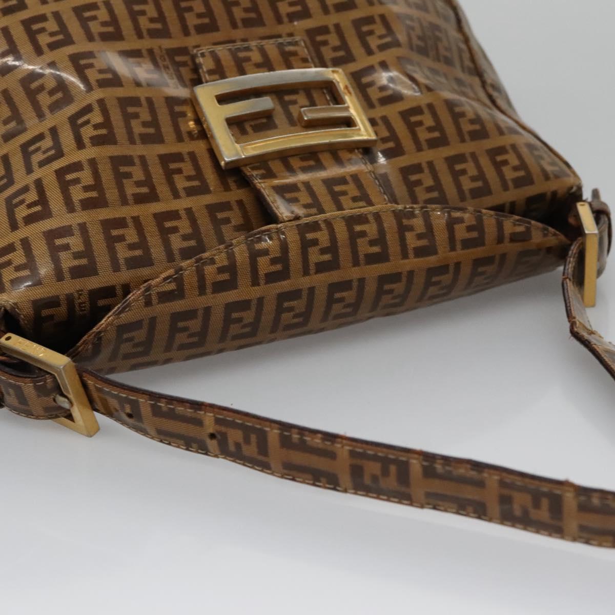 FENDI Zucca Canvas Mamma Baguette Shoulder Bag Enamel Brown 113094