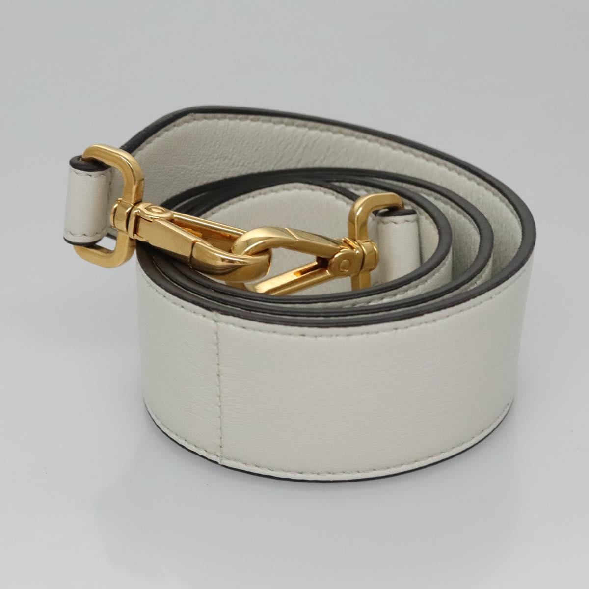 FENDI Zucca Canvas Hand Bag Leather 2way White Gold 113157