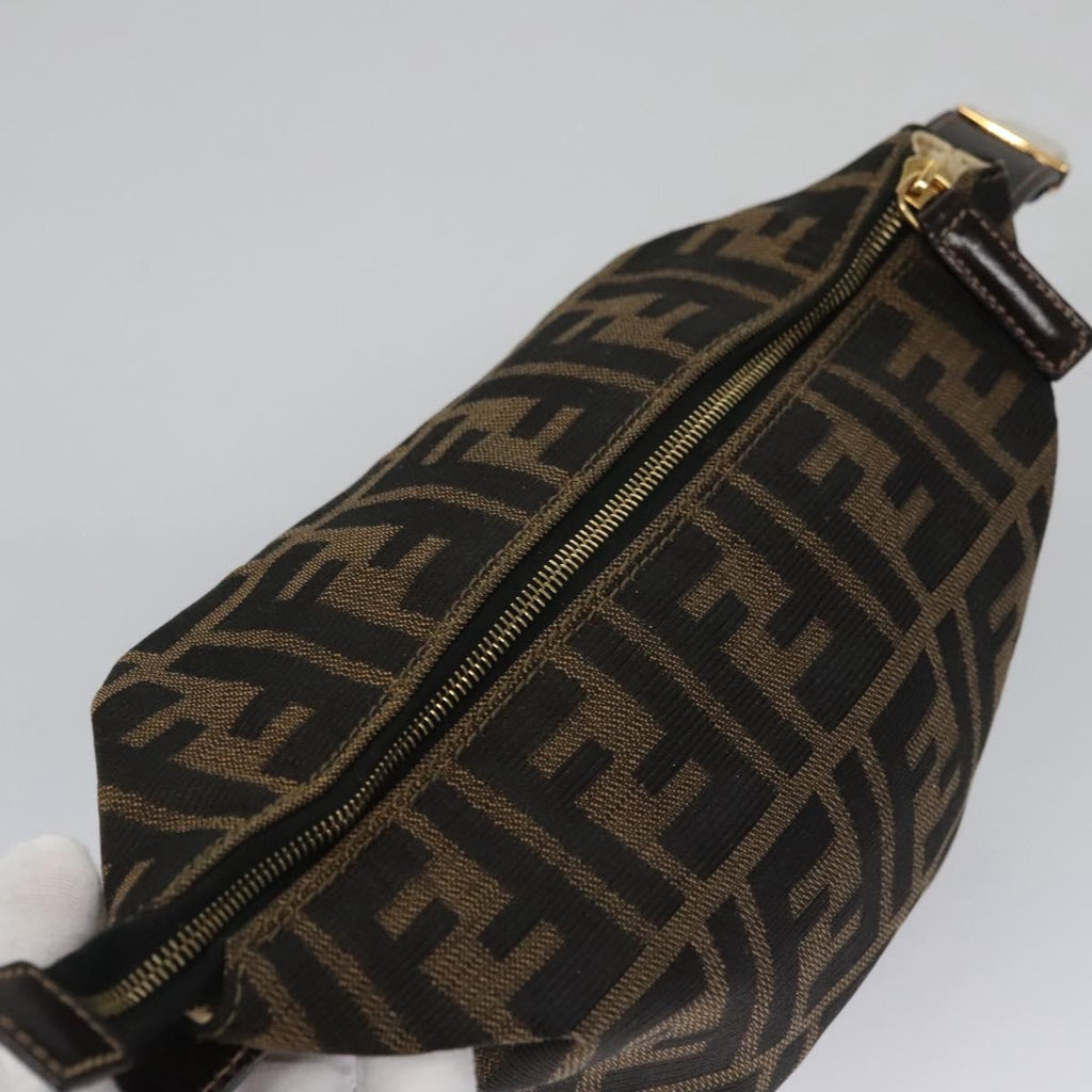 FENDI Zucca Canvas Pouch Brown Black 113193