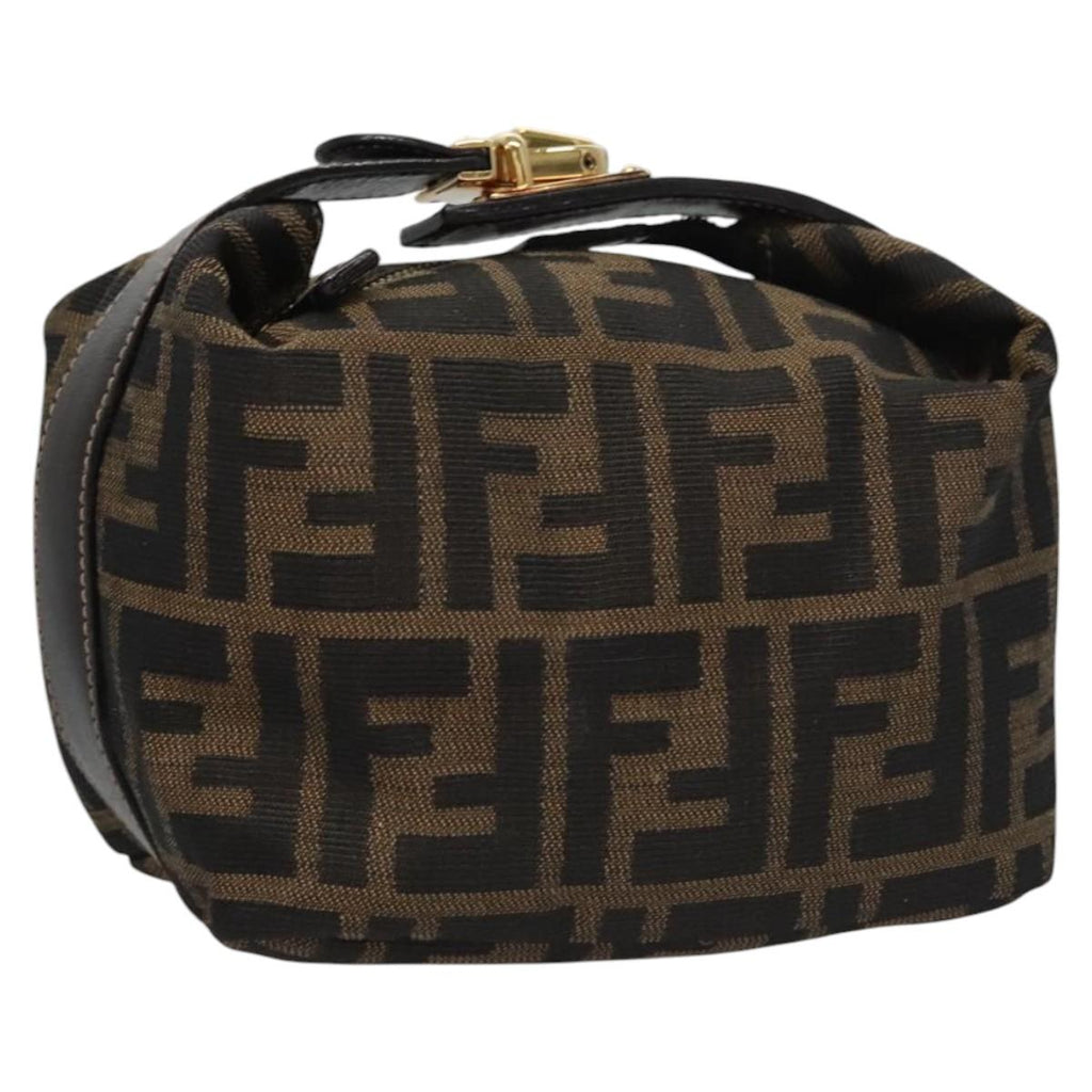 FENDI Zucca Canvas Pouch Brown Black 113193
