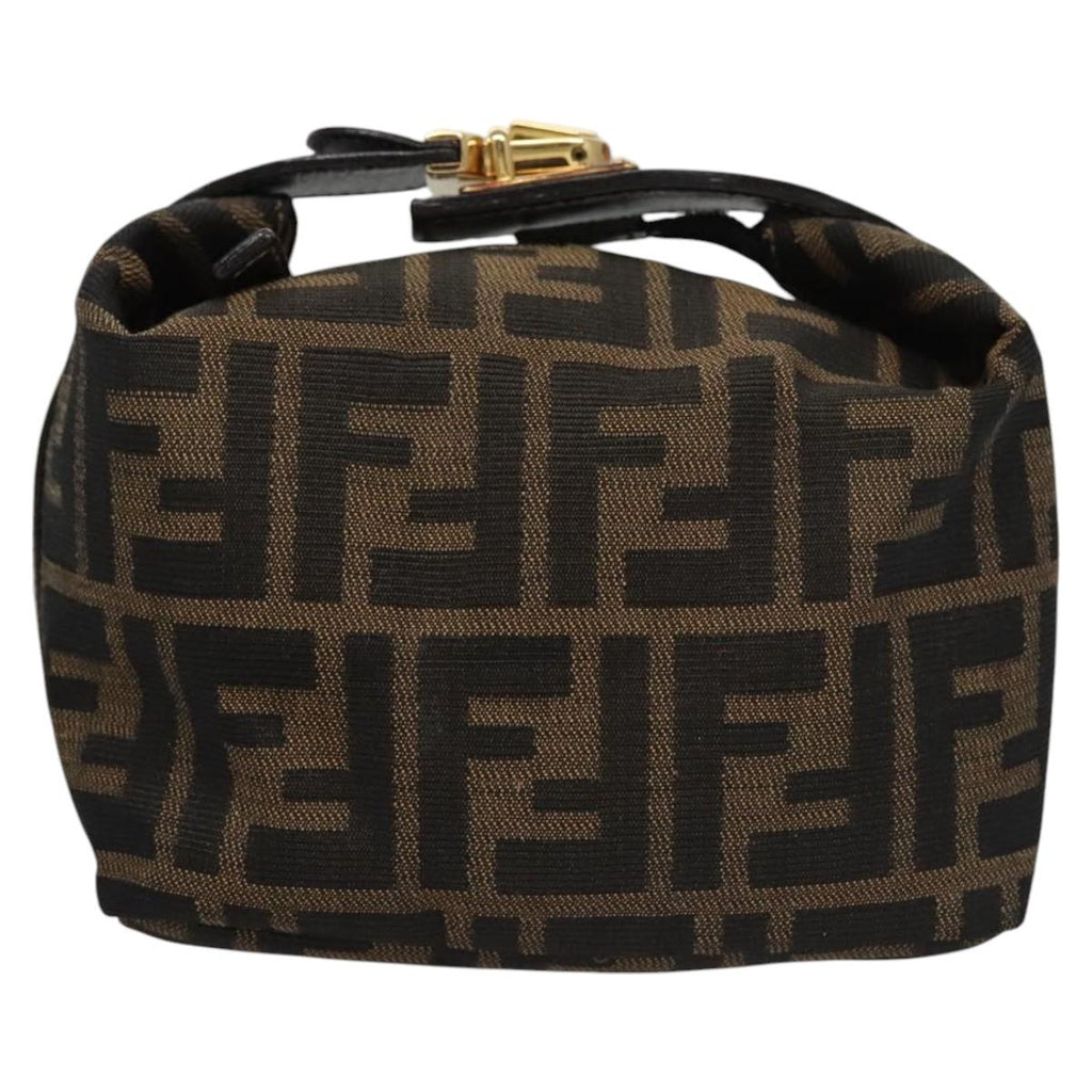 FENDI Zucca Canvas Pouch Brown Black 113193