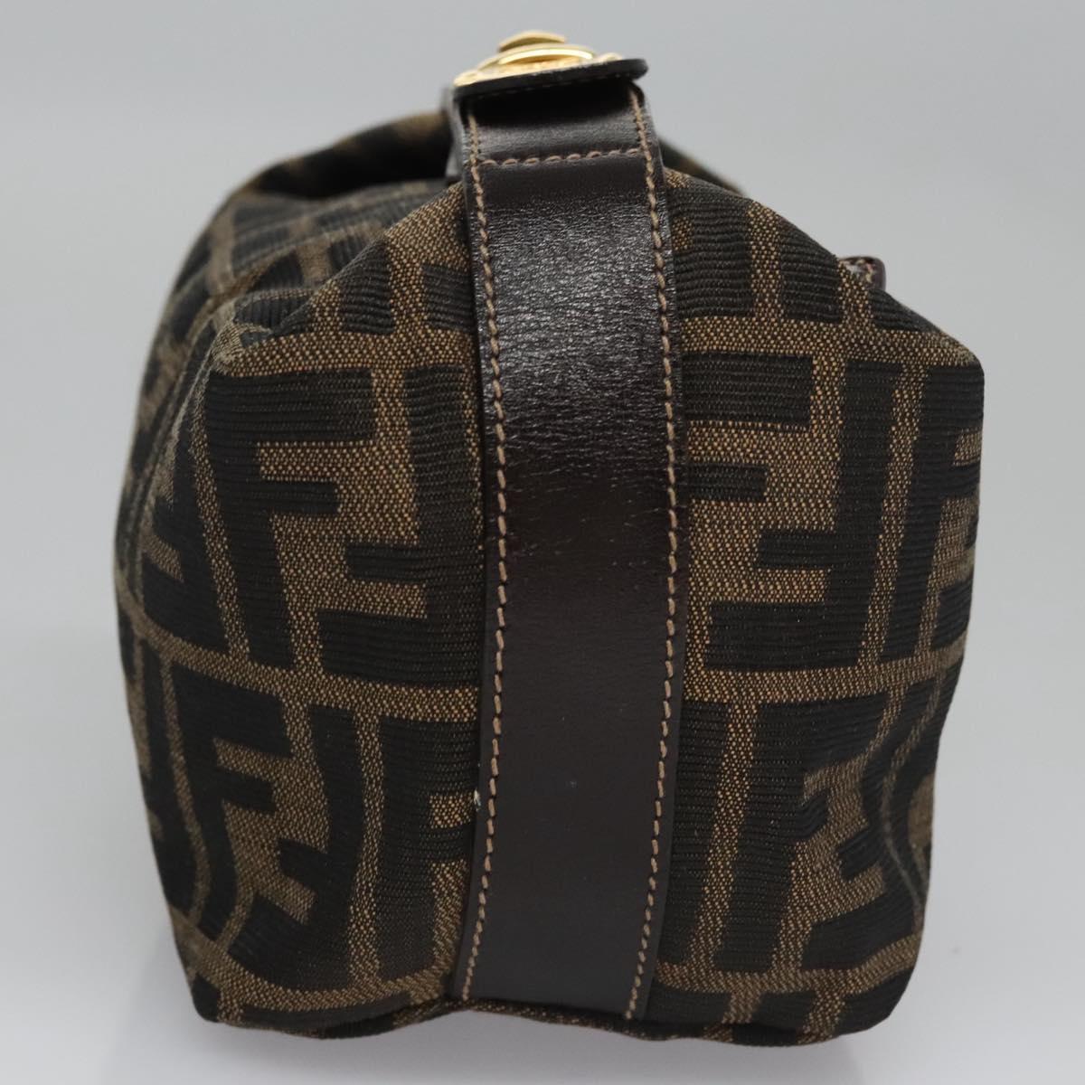 FENDI Zucca Canvas Pouch Brown Black 113193
