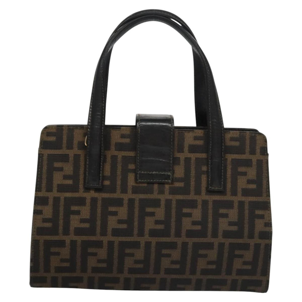 FENDI Zucca Canvas Hand Bag Brown 113221