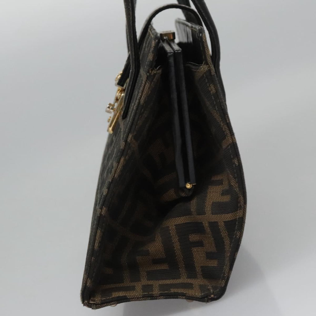 FENDI Zucca Canvas Hand Bag Brown 113221