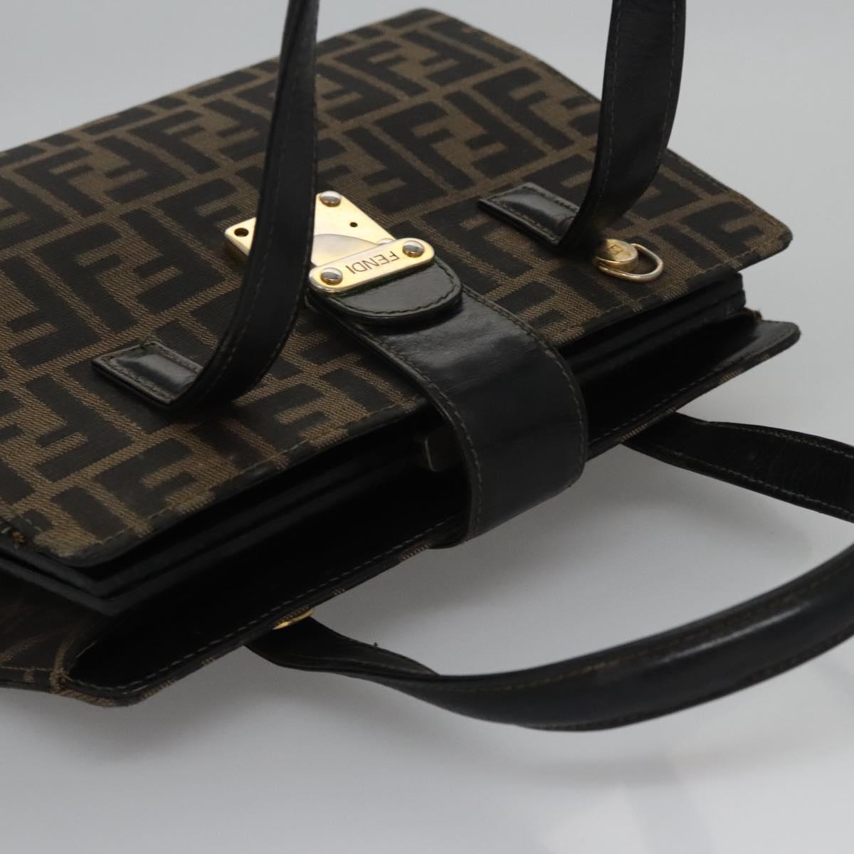 FENDI Zucca Canvas Hand Bag Brown 113221