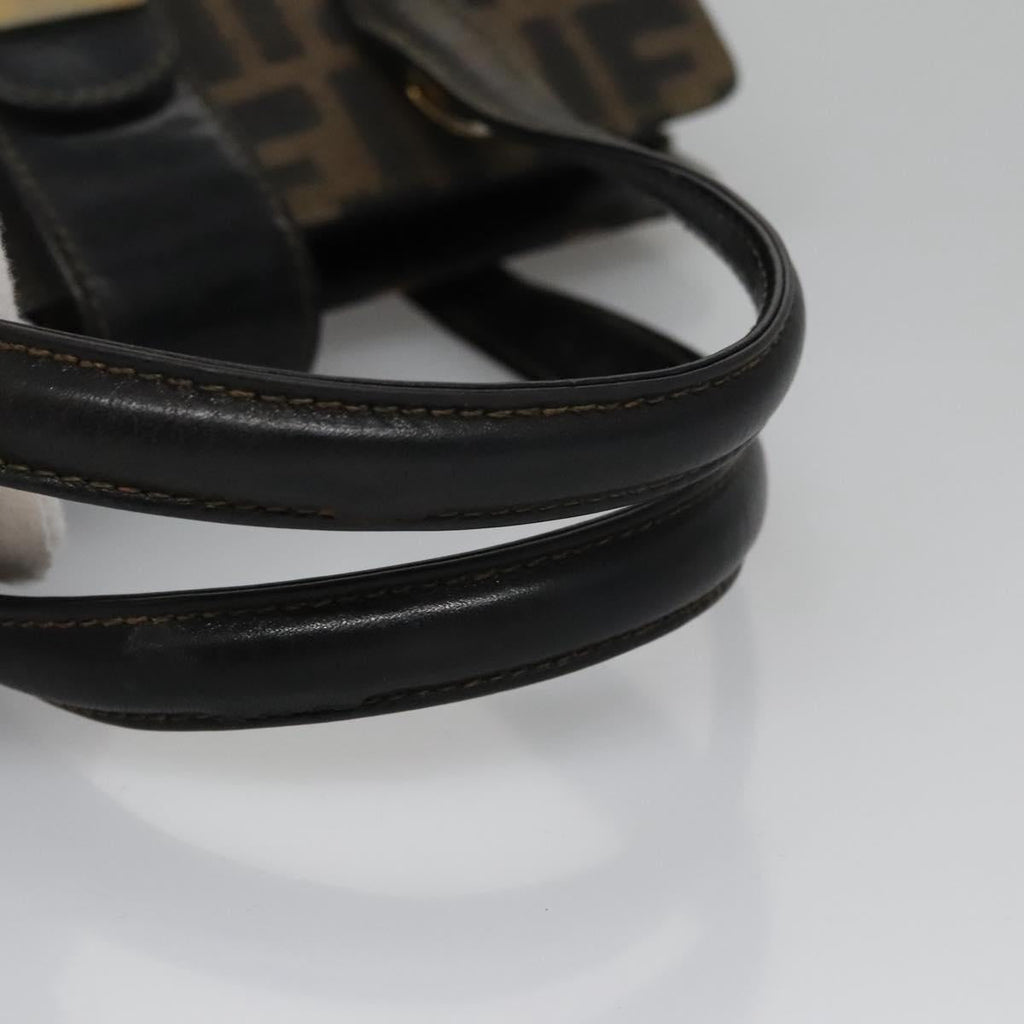 FENDI Zucca Canvas Hand Bag Brown 113221
