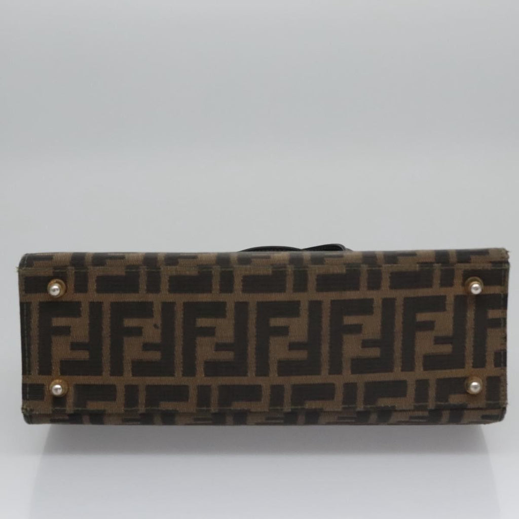 FENDI Zucca Canvas Hand Bag Brown 113221