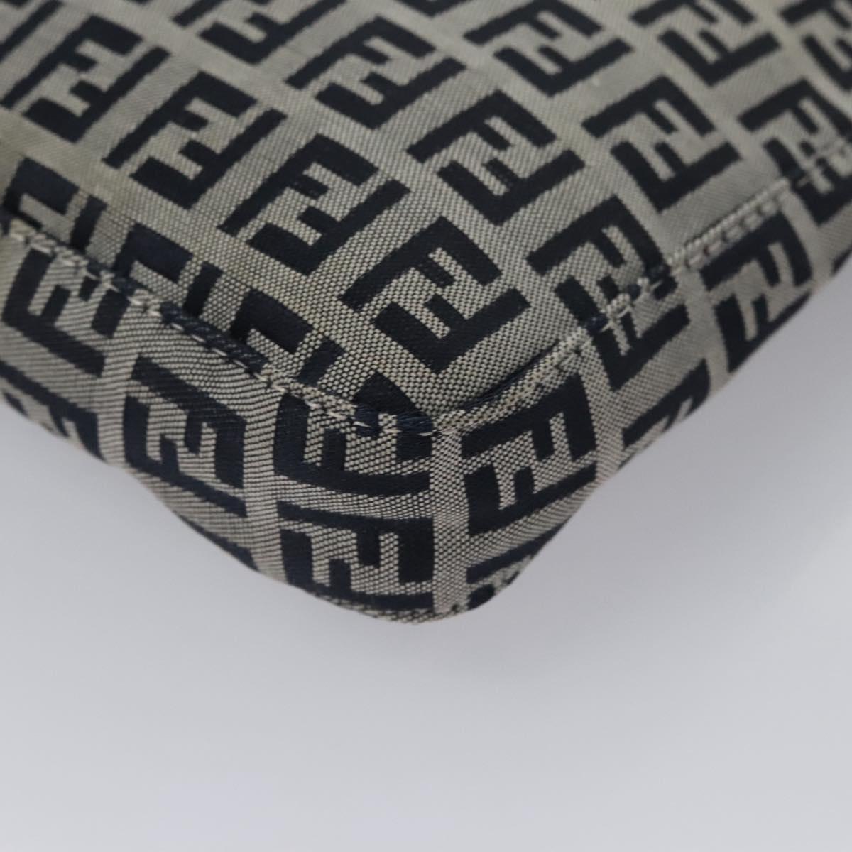 FENDI Zucchino Canvas Hand Bag Navy 113285